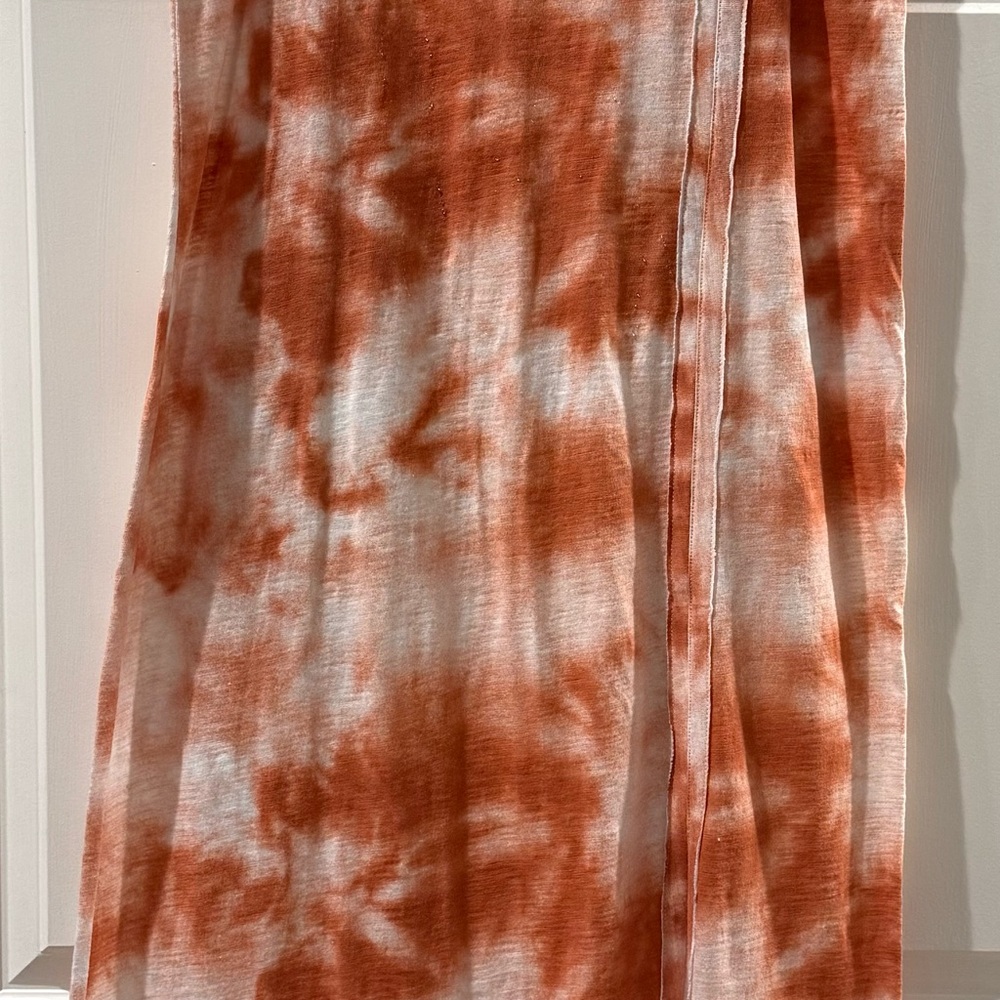 Tie-Dye Orange and White Skirt